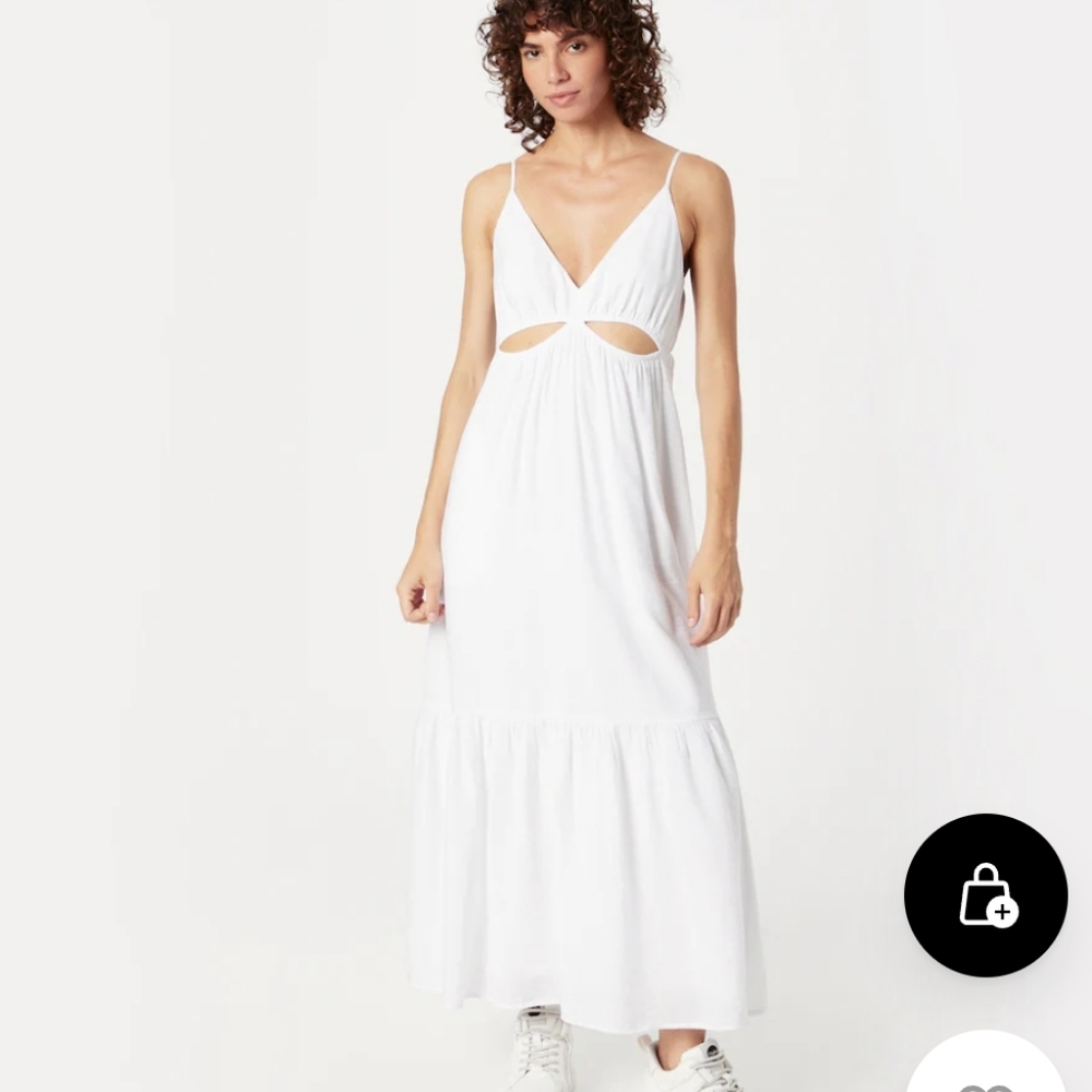 Abercombie & Fitch White Summer Elegant White Maxi Dress in Large